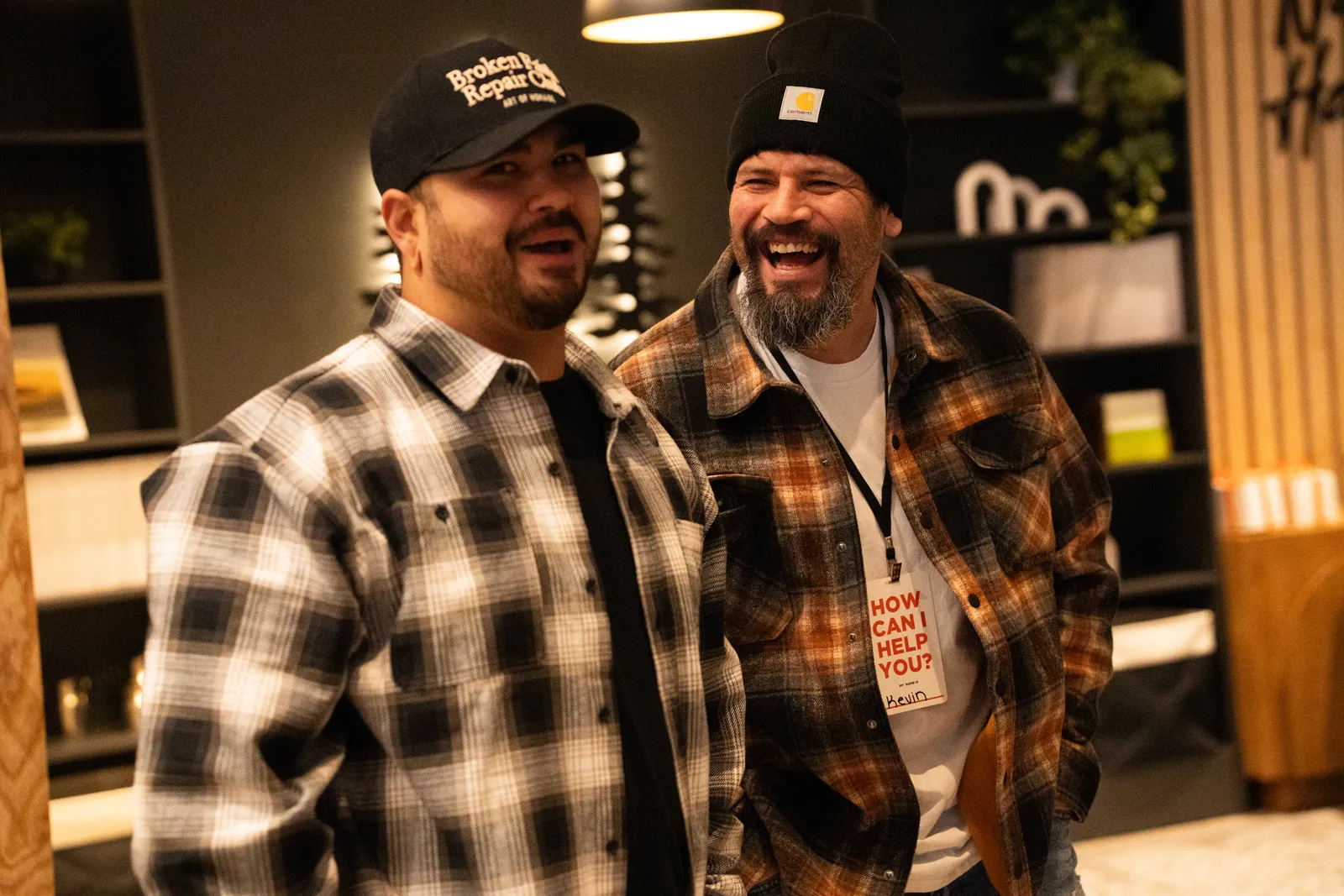 Two Dream Team members laughing together