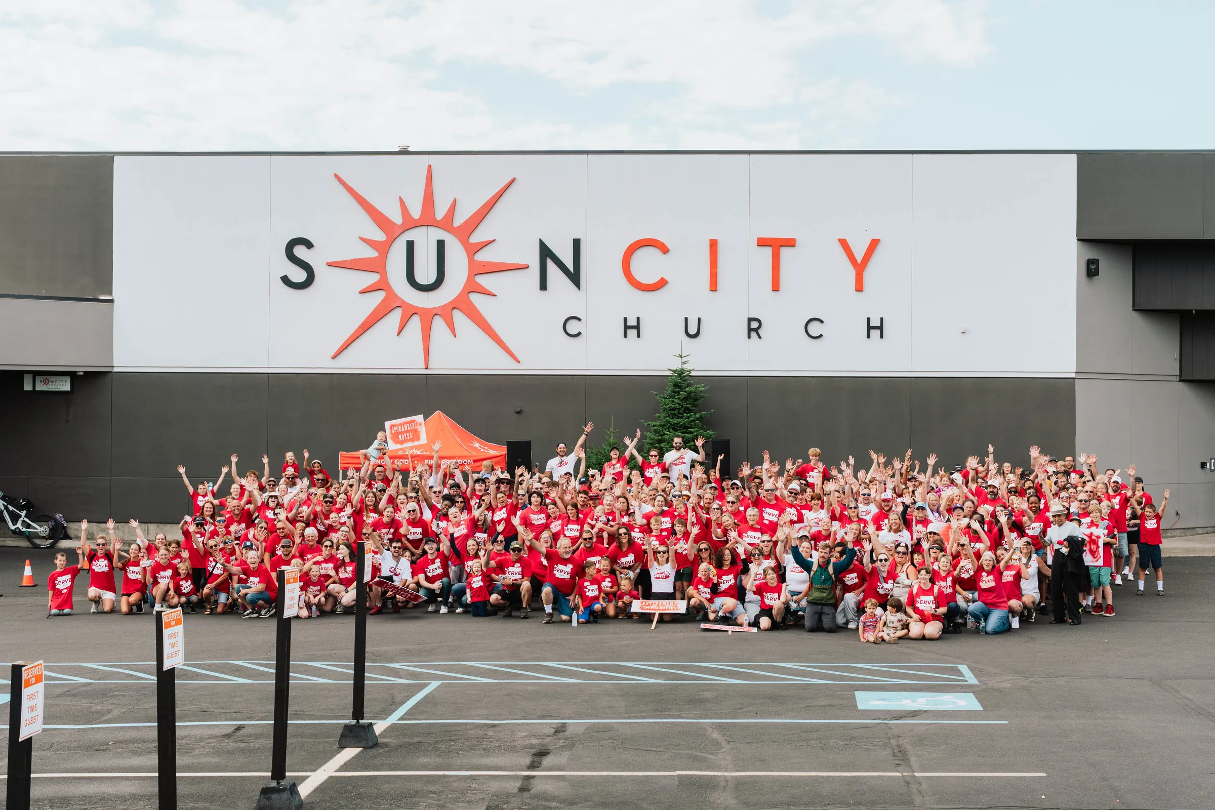 The whole Sun City Church family celebrating together